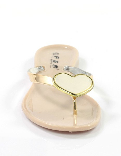 Beżowe klapki japonki Hallapena - Obuwie