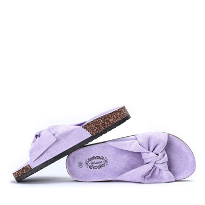 Fioletowe klapki z kokardką Yinny - Obuwie