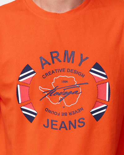 Tricou cu imprimeu barbatesc portocaliu - Imbracaminte