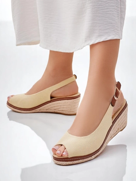 Sandale cu toc wedge Royalfashion pentru femei, cu vârful deschis Tafenis