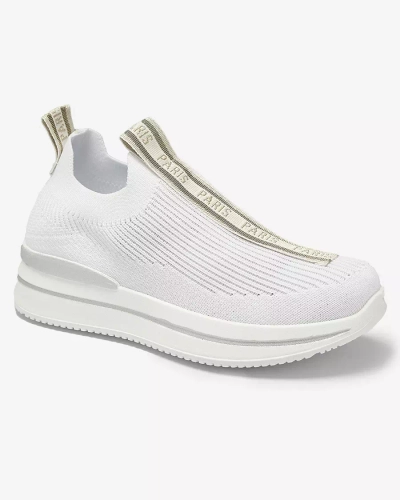 Pantofi sport slip-on de damă cu litere în alb Cerppa- Footwear