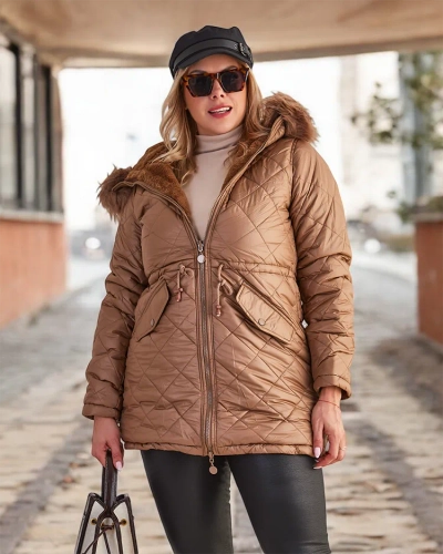 Royalfashion Jachetă matlasată pentru femei în maro