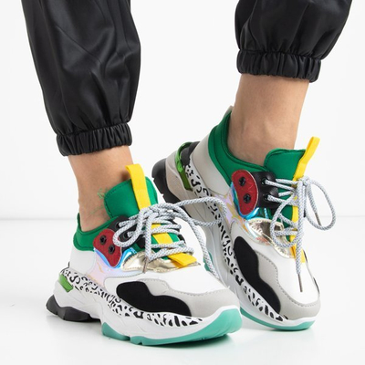 Ghete dama albe cu inserții colorate Grandi - Încălțăminte