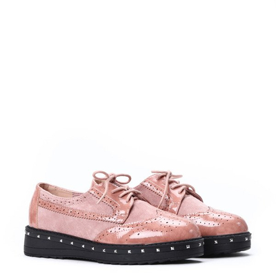 Różowe oxfordy z ćwiekami Halsey - Obuwie