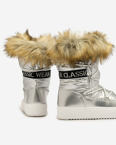 Royalfashion Silver cizme de alunecare a'la cizme de zăpadă pentru femei Gomllo