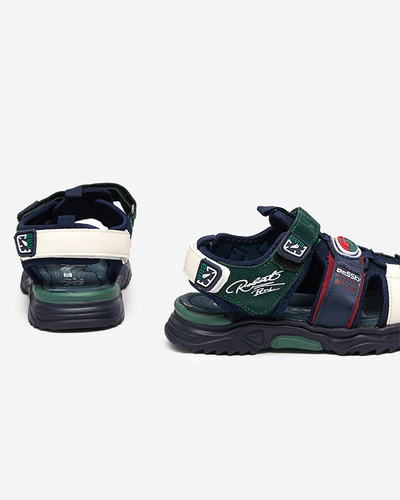 Sandale pentru băieți bleumarin și verde cu Velcro Roser-Footwear