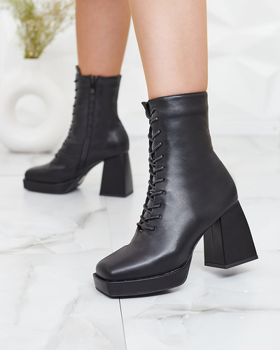 Royalfashion Cizme Eoleore cu șiret negru pentru femei