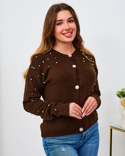 Royalfashion Red Pulover descheiat pentru femei