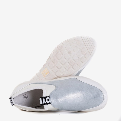 Pantofi sport pentru femei Jadena, albi și argintii - Încălțăminte