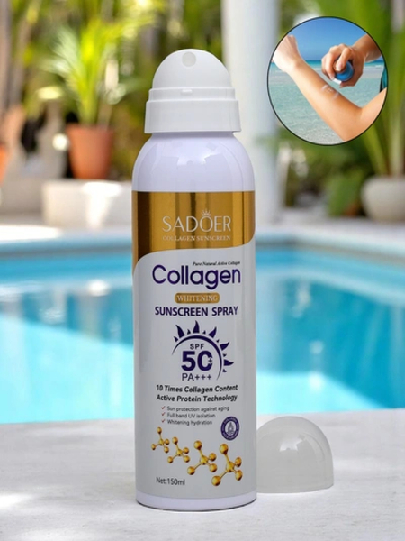 Spray solar Sadoer cu protecție SPF 50 și colagen