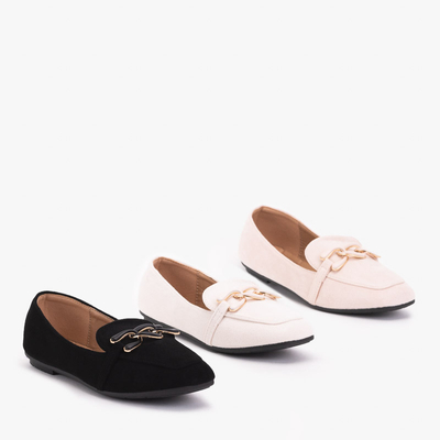 Mocasini negri de dama cu decor Olly - Incaltaminte