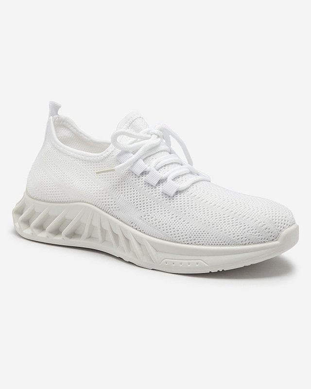 Pantofi sport de damă din material textil, de culoare albă Acarfi- Footwear