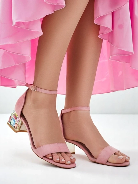 Sandale pentru femei Royalfashion cu toc decorativ Ballou