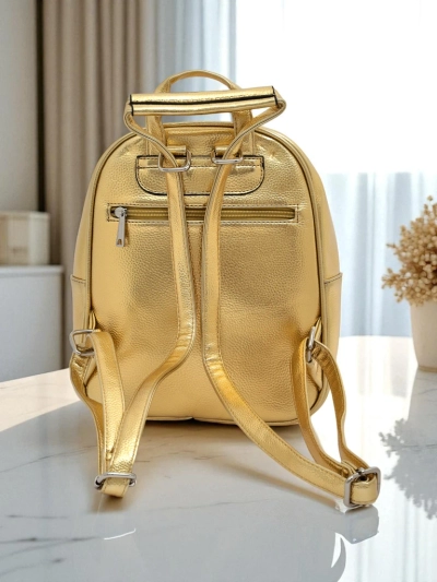Royalfashion Rucsac de damă din piele ecologică cu dungi metalice
