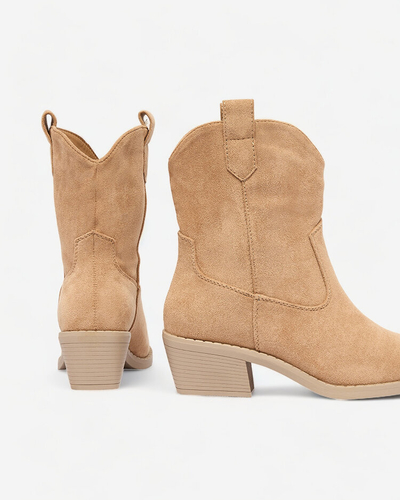 Royalfashion Cizme de cowboy izolate pentru femei maro deschis Bronco