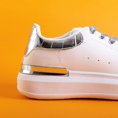 Încălțăminte sport dama Pamelia albă și argintie - Îmbrăcăminte