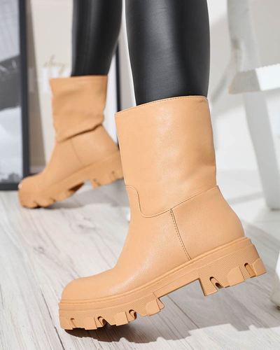 Botine de damă cu izolație Mekira camel - Încălțăminte
