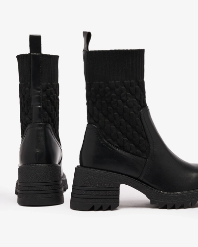 Royalfashion Cizme cu toc plat Acigog negru pentru femei