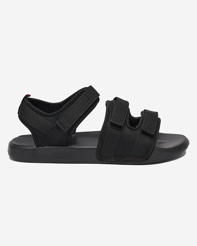 Sandale pentru bărbați negre cu Velcro Crostal - Încălțăminte