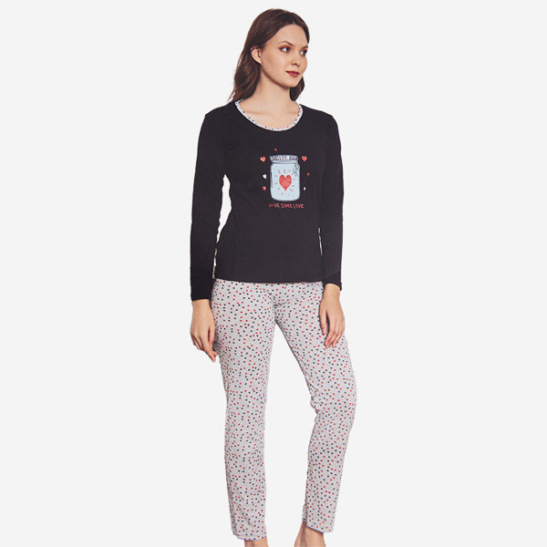 Bleumarin și gri Pijama de Crăciun 2 piese cu imprimeu - Îmbrăcăminte