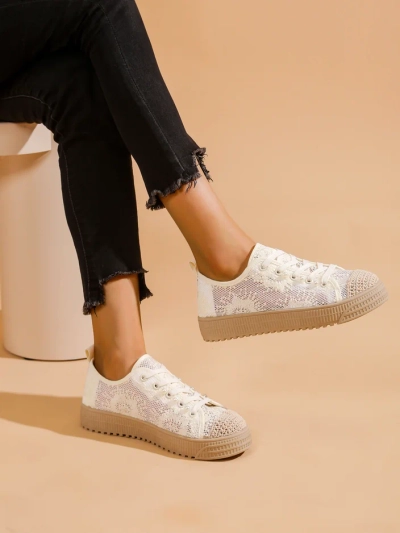 Tenisi din dantelă Royalfashion pentru femei cu paiete Nille