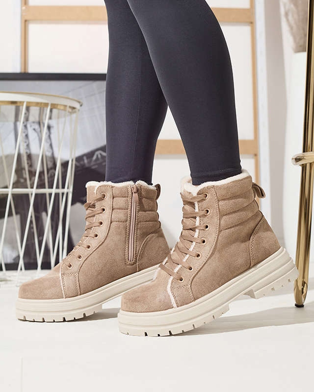 Cizme de vânătoare izolate de damă, de culoare maro Tivica - Încălțăminte