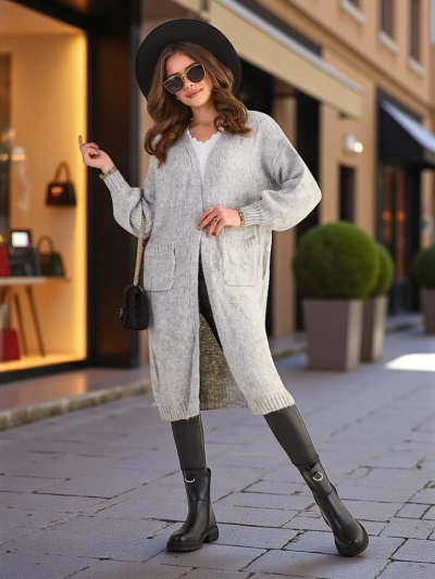 Royalfashion Pulover poncho pentru femei Tricotat