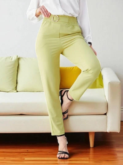 Pantaloni Eleganți Aurii Kaliope Galben Deschis