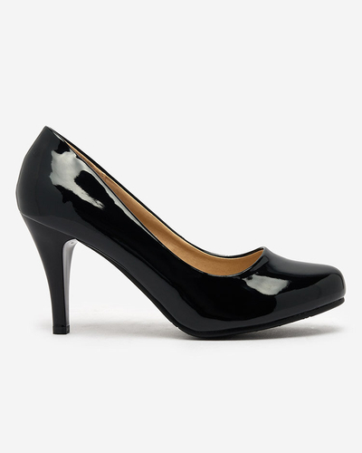 Royalfashion Pantofi cu toc Degonop lăcuiți negri