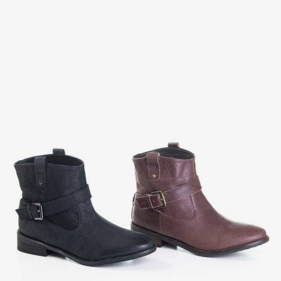 OUTLET Cizme de damă maro închis din piele naturală Kerga - Încălțăminte