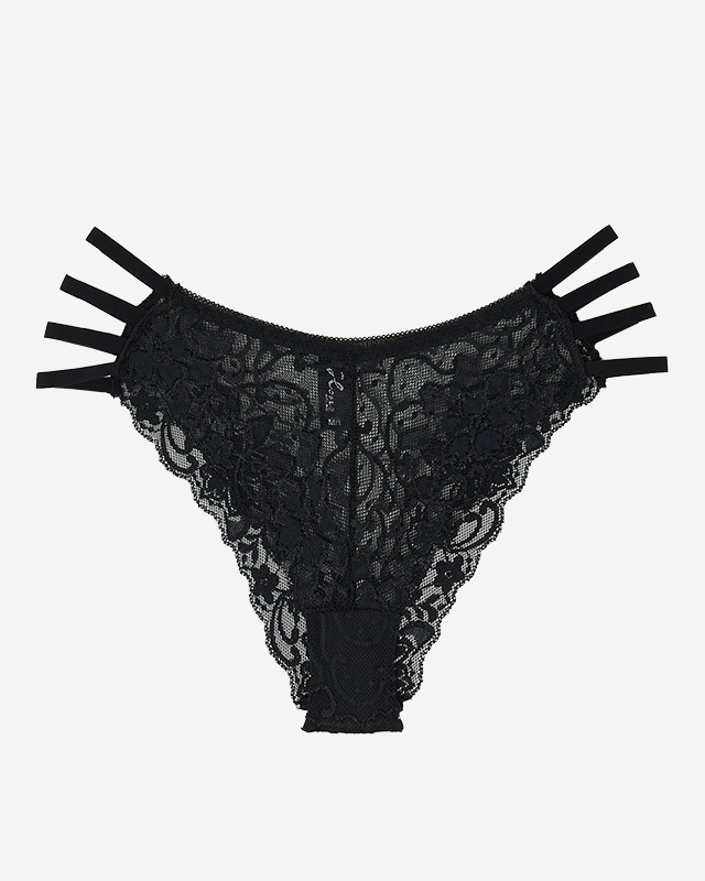 Chiloți brazilian de damă de culoare neagră cu dantelă - Lenjerie intimă