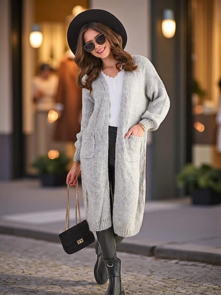 Royalfashion Pulover poncho pentru femei Tricotat