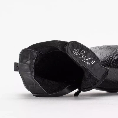 Cizme negre pentru copii cu relief Alala - Încălțăminte