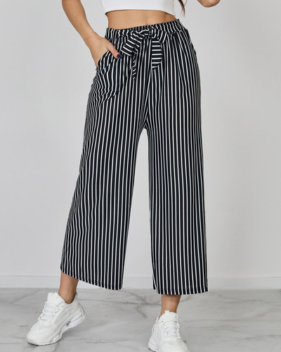 Royalfashion Pantaloni largi cu dungi de damă 7/8