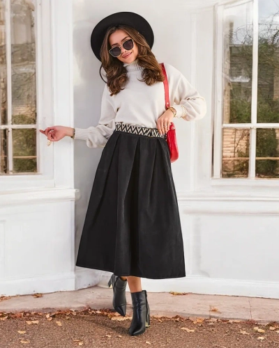 Fusta midi Royalfashion pentru femei a' la catifea