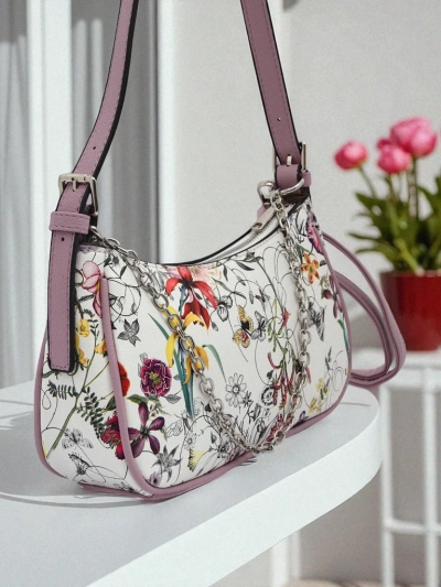 Royalfashion Geantă mică de damă din piele ecologică cu model floral Lily Bloom