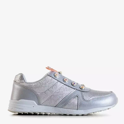 OUTLET Încălțăminte sport argintie pentru copii cu decorațiuni Demiak - Încălțăminte