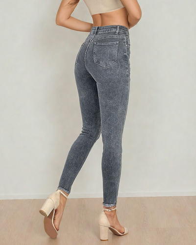 Royalfashion Blugi tubulari pentru femei cu frecare