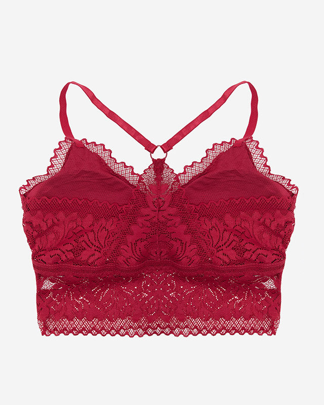 Bralette dama din dantela de culoare visiniu - Lenjerie intima