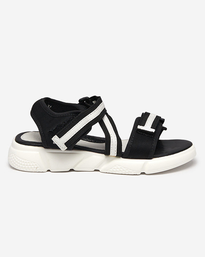 Sandale pentru copii alb-negru prinse cu Velcro Modis - Pantofi