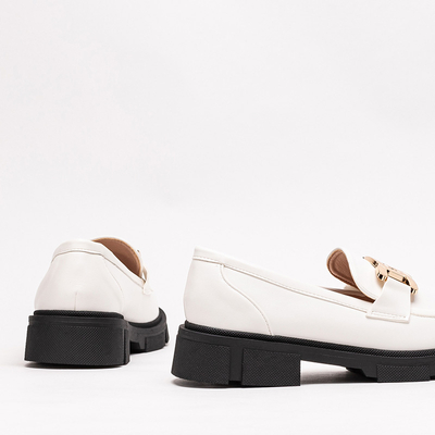 Pantofi albi de dama cu lant Semla - Incaltaminte