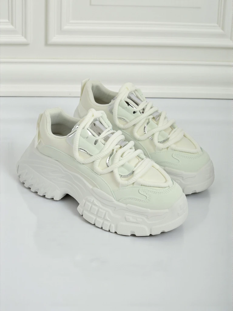 Дамскэ sneakers-ы Artemisia Bianca на платформье зэ скуры экологічнэй 6,5 цм