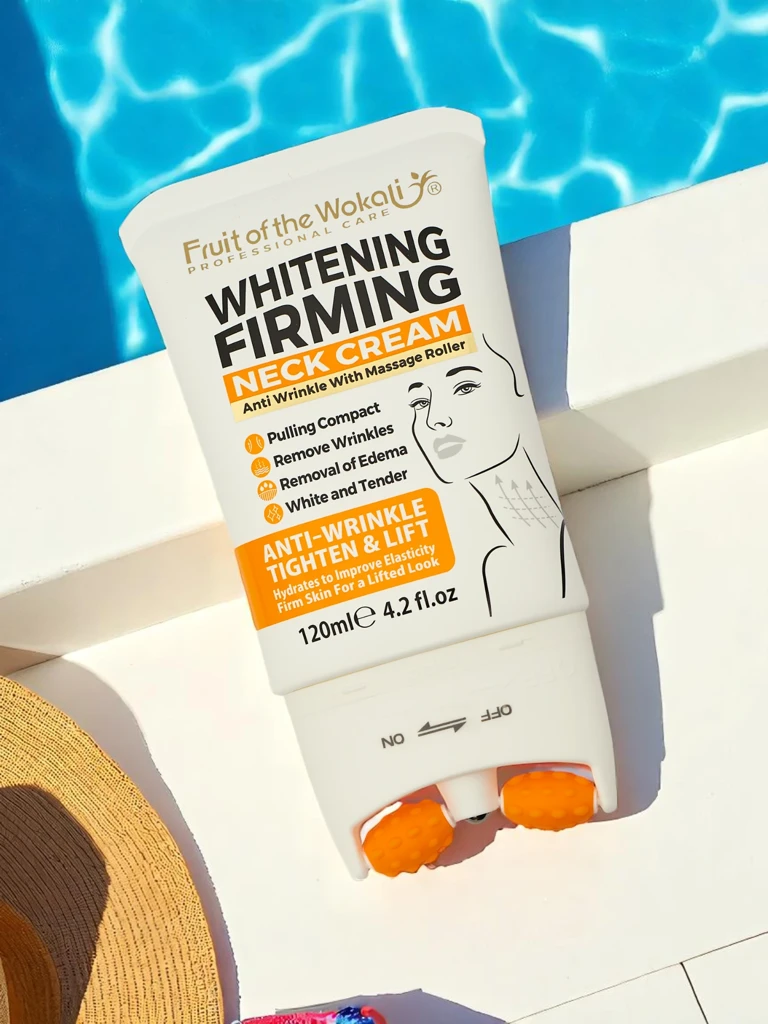 Cremă pentru gât cu efect de lifting și iluminare, cu masaj