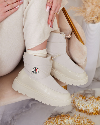 Royalfashion Cizme de zăpadă slip-on pentru femei de culoare crem Ireda