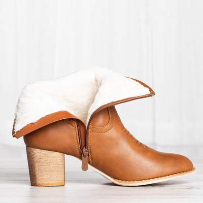 Ocieplane kowbojki w kolorze brązowym Vincenza - Obuwie