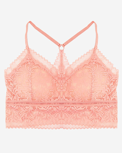 Bralette de dama din dantela de culoare roz - Lenjerie intima