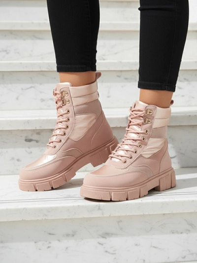 Bootsy Fuego Rosa - Pantofi Dama Stilati Cu Toc Plat