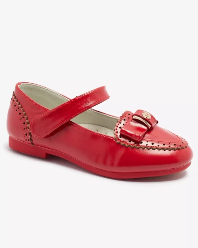 Pantofi roșii pentru fete cu fundiță Proya- Footwear