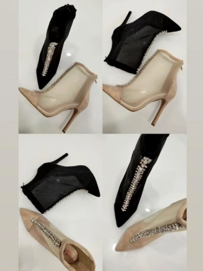 Cizme de gleznă pentru femei Royalfashion pe tocuri stiletto Amaelika