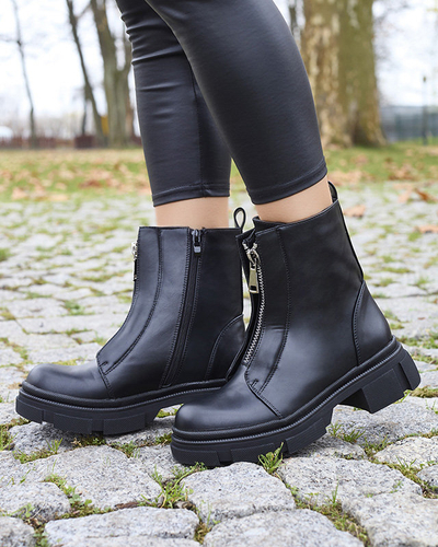 OUTLET Cizme înalte negre izolate pentru femei Slovys- Footwear